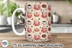 Coffee Lover Mug Wrap Sublimation, Coffee and Cookies Patter Product Image 1