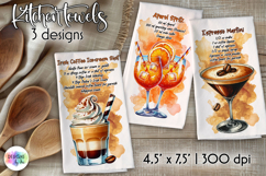 Cocktail Recipe Kitchen Towel, Recipe Dish Towel, Party PNG Product Image 1