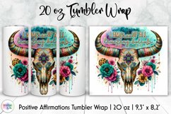 Positive Affirmation Tumbler Wrap Bundle, Bull Skull Tumbler Product Image 10