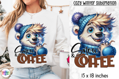 Cute Winter Animal Sublimation, Hot Cocoa Quote PNG, Cozy Product Image 1