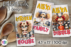 Funny Kitchen Towels Bundle, Sarcastic Kitchen Quotes Print Product Image 2