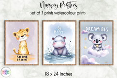 Safari Animal Nursery Wall Art, Motivational Kids Posters Product Image 1