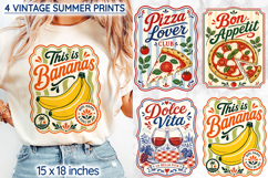 Vintage Pizza Lover Italian Summer Graphics Product Image 1