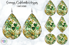 St. Patrick’s Day Earrings Sublimation, Lucky Clover Art Product Image 1