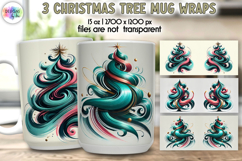 Christmas Tree Mug Wraps, 15 oz Christmas Tree Mug Wrap PNG Product Image 1