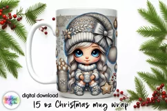 Christmas Coffee Mug Wrap, Christmas Baby Gnome, Cute Doll Product Image 1