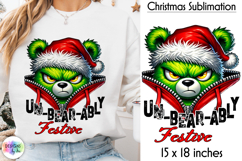 Sarcastic Christmas Sublimation, Grumpy Bear PNG Product Image 1