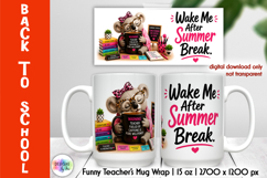 Cute Koala Teacher Mug Wrap PNG, Back to School PNG Product Image 1