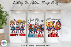 Patriotic Libbey Can Glass Wrap, 16 oz Can Glass Sublimation Product Image 1