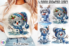 Funny Melting Snowmen Clipart, Hilarious Christmas Snowman Product Image 1
