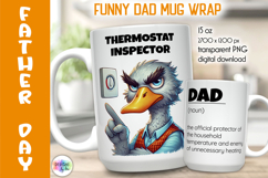 Funny Father Day Mug Wrap, Thermostat Inspector Dad Goose Product Image 1
