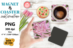 Abstract paint magnet/coaster sublimation. Fluid art Product Image 1