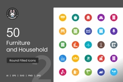 Furniture &amp; Household Round Filled Icons Product Image 1