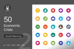 50 Economic Crisis Icons Product Image 1