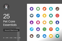Pet Care Essentials Round Filled Icons Product Image 1