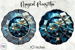 Golden Poinsettia Wind Spinner | Christmas Wind Spinner PNG Product Image 1