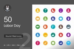 Labor Day Flat Round Icons Product Image 1