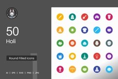 Holi Flat Round Icons Product Image 1