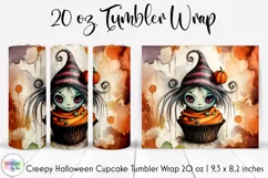 Halloween Voodoo Doll Cupcake Tumbler Wrap | Creepy Creature Product Image 1