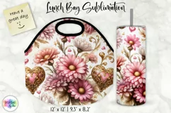 Vintage Floral Lunch Bag Design | Baroque Flowers Lunch Bag Product Image 1