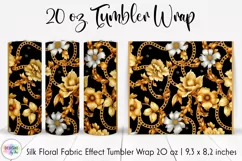 Floral Tumbler Wrap | Elegant Floral Silk Fabric Texture Product Image 1