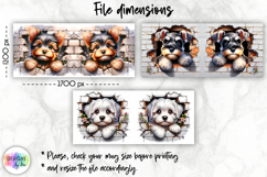 Puppy Mug Wrap, Broken Brick Wall Mug Print, Dog Lover Mug Product Image 2
