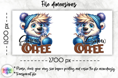 Cute Winter Animals Mag Wrap, Hot Cocoa Mug Wrap PNG Product Image 2