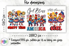 Patriotic Libbey Can Glass Wrap, 16 oz Can Glass Sublimation Product Image 2
