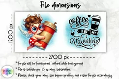 Funny Cupid Mug Wrap, Valentine's Day Mug Wrap Design Product Image 2