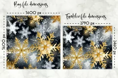Shimmering Golden Snowflakes Lunch Bag | Snowflakes Tumbler Product Image 2