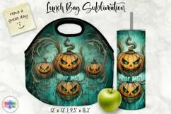Halloween Lunch Bag Sublimation | Creepy Vintage Pumpkins Product Image 1