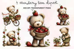 Strawberry Bear Clipart PNG Product Image 1