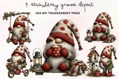 Strawberry Gnome Clipart PNG Product Image 1