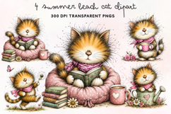 Summer Beach Cat Clipart PNG Product Image 1