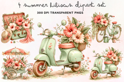 Summer Hibiscus Clipart PNG Product Image 1