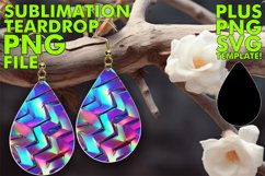 Holographic Delight: Glittering Teardrop Sublimation Product Image 1