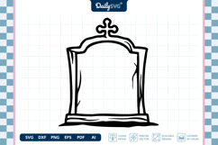 Tombstone Bold Line SVG Halloween Graveyard Cut File Product Image 3