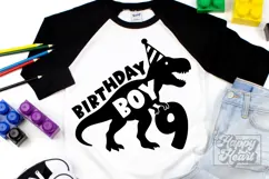 TRex 9th Birthday Boy SVG - Nine Dinosaur Shirt Clipart PNG Product Image 3