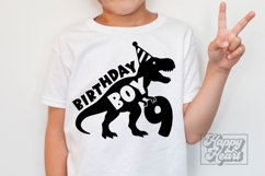 TRex 9th Birthday Boy SVG - Nine Dinosaur Shirt Clipart PNG Product Image 5