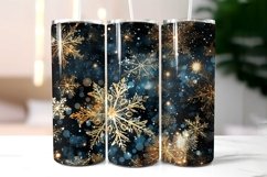 Christmas Tumbler Wrap with Golden Snowflakes Product Image 2