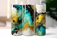Abstract Alcohol Ink Tumbler Wrap | Turquoise Dream Tumbler Product Image 2