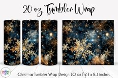 Christmas Tumbler Wrap with Golden Snowflakes Product Image 1