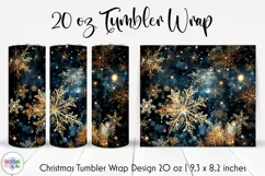 Christmas Tumbler Wrap with Golden Snowflakes Product Image 1