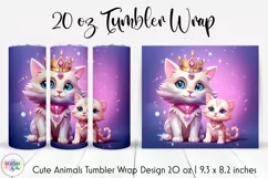 Princess Cat Tumbler Wrap Design| Little Princess Kitty PNG Product Image 1