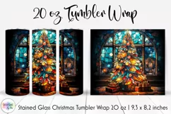 Stained Glass Christmas Tree Tumbler Wrap |Christmas Tree Product Image 1
