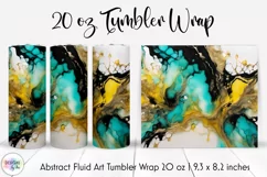 Abstract Alcohol Ink Tumbler Wrap | Turquoise Dream Tumbler Product Image 1