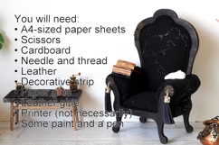 Miniature witch book tutorial, old pages leather cover Product Image 9