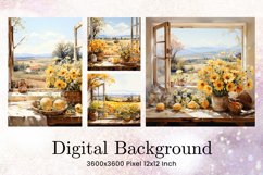 Window Flower Background Wallpaper Wall Art Photo Frame Product Image 1