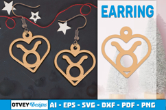 Zodiac Earring Lasercut | Earring Design Lasercut BUNDES 12 Product Image 4