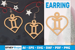Zodiac Earring Lasercut | Earring Design Lasercut BUNDES 12 Product Image 2